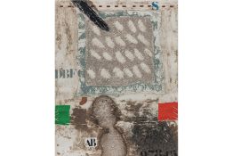JAMES COIGNARD (FRENCH 1925-2008) 'ROUGE ET VERT BLOQUES ET PERSONNAGE'