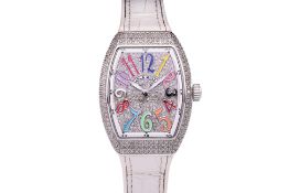 A FRANCK MULLER 'COLOUR DREAMS' DIAMOND SET AUTOMATIC WATCH