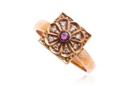 A RUBY AND DIAMOND RING