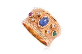 A MULTI GEMS RING
