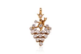 A DIAMOND 'GRAPE' PENDANT