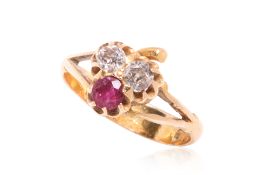 A PERANAKAN RUBY AND DIAMOND RING