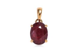 AN UNHEATED RUBY PENDANT