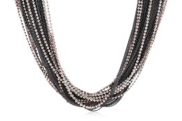TIFFANY & CO - A SILVER TORSADE MULTI STRAND NECKLACE