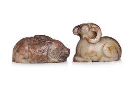 TWO JADE CARVINGS OF ANIMALS