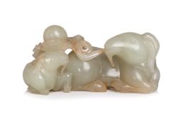 A CELADON JADE TWO RAMS GROUP