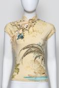 ROBERTO CAVALLI - A CHINOISERIE STYLE CHEONGSAM TOP