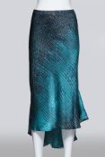 ROBERTO CAVALLI - A SILK SNAKESKIN PRINT MIDI SKIRT