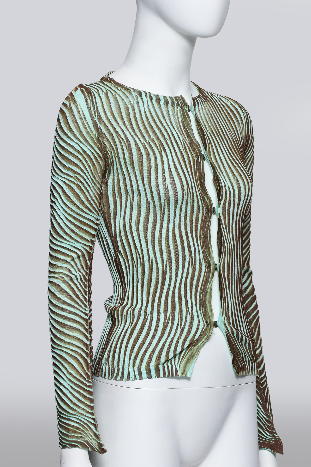 JUST CAVALLI - A MINT STRIPED CARDIGAN - Image 2 of 3