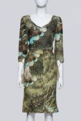 ROBERTO CAVALLI - A GREEN FEATHER PRINT SET