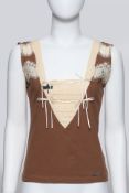 JOHN GALLIANO - A BROWN MESH TOP