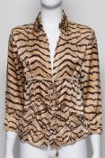 ROBERTO CAVALLI - A SILK SNAKESKIN BLOUSE