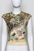 ROBERTO CAVALLI - A LEOPARD AND FLORAL PRINT SHIRT