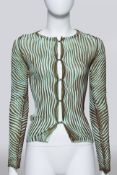 JUST CAVALLI - A MINT STRIPED CARDIGAN