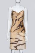 ROBERTO CAVALLI - A TIGER PRINT CAMISOLE AND SKIRT SET