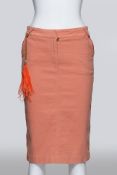 ROBERTO CAVALLI - A COTTON SALMON MIDI SKIRT