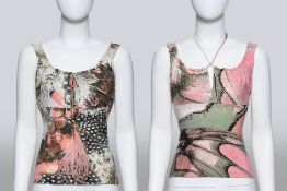 ROBERTO CAVALLI - TWO ANIMAL PRINT TANK TOPS