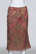 JOHN GALLIANO - A PINK PAISLEY SKIRT