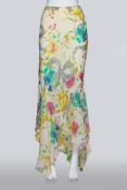 JOHN GALLIANO - A FLORAL HANDKERCHIEF SKIRT