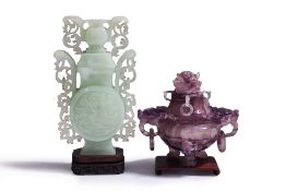 TWO HARDSTONE CARVINGS