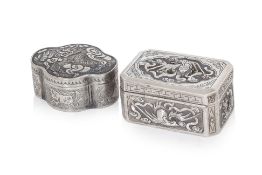 TWO CHINESE EXPORT SILVER BOXES