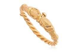 A SILVER-GILT ROPE-TWIST BANGLE