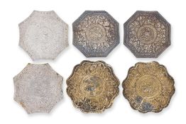 THREE PAIRS OF SILVER BOLSTER ENDS