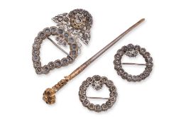 A KEROSANG BROOCH AND SILVER-GILT HAIRPIN