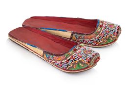 A PAIR OF EMBROIDERED SLIPPERS