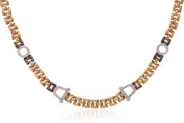 A TWO TONE DIAMOND NECKLACE