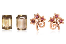 TWO PAIRS OF EARRINGS