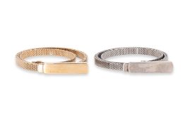 GUCCI - TWO SKINNY MESH CHAIN BELTS