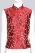 PRADA - A LEAF PRINT CHEONGSAM TOP FROM S/S 1997