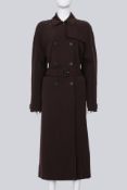 PRADA - A BROWN DOUBLE BREASTED TRENCH COAT