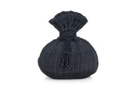 FORTUNY - A BLACK PLEATED 'ANTHEA' BAG