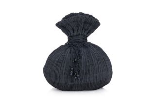 FORTUNY - A BLACK PLEATED 'ANTHEA' BAG
