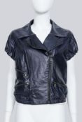 PRADA - A NAVY LEATHER BIKER JACKET