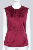 PRADA - A 2006 RUNWAY COLLECTION RED SILK SLEEVELESS TOP