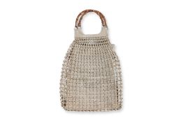 GUCCI - A LEATHER MESH AND BAMBOO BAG