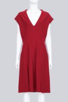 PRADA - A RED HOURGLASS "HUNCH" DRESS