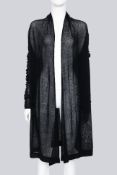 DONNA KARAN - A BLACK CASHMERE KNITTED CARDIGAN