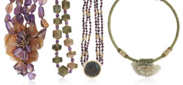 A GROUP OF FOUR NECKLACES