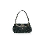 PRADA - A RHINESTONE VELVET EVENING BAG