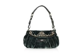 PRADA - A RHINESTONE VELVET EVENING BAG