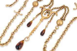 KARL LAGERFELD - A LARIAT CORKSCREW NECKLACE