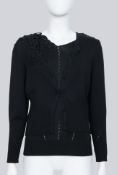 KENZO - A BLACK EMBROIDERED CARDIGAN SET