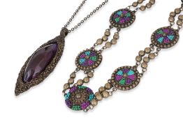EMANUEL UNGARO - A SCULPTURAL NECKLACE AND A BELT