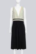 PRADA - A MINT AND BLACK PLEATED DRESS