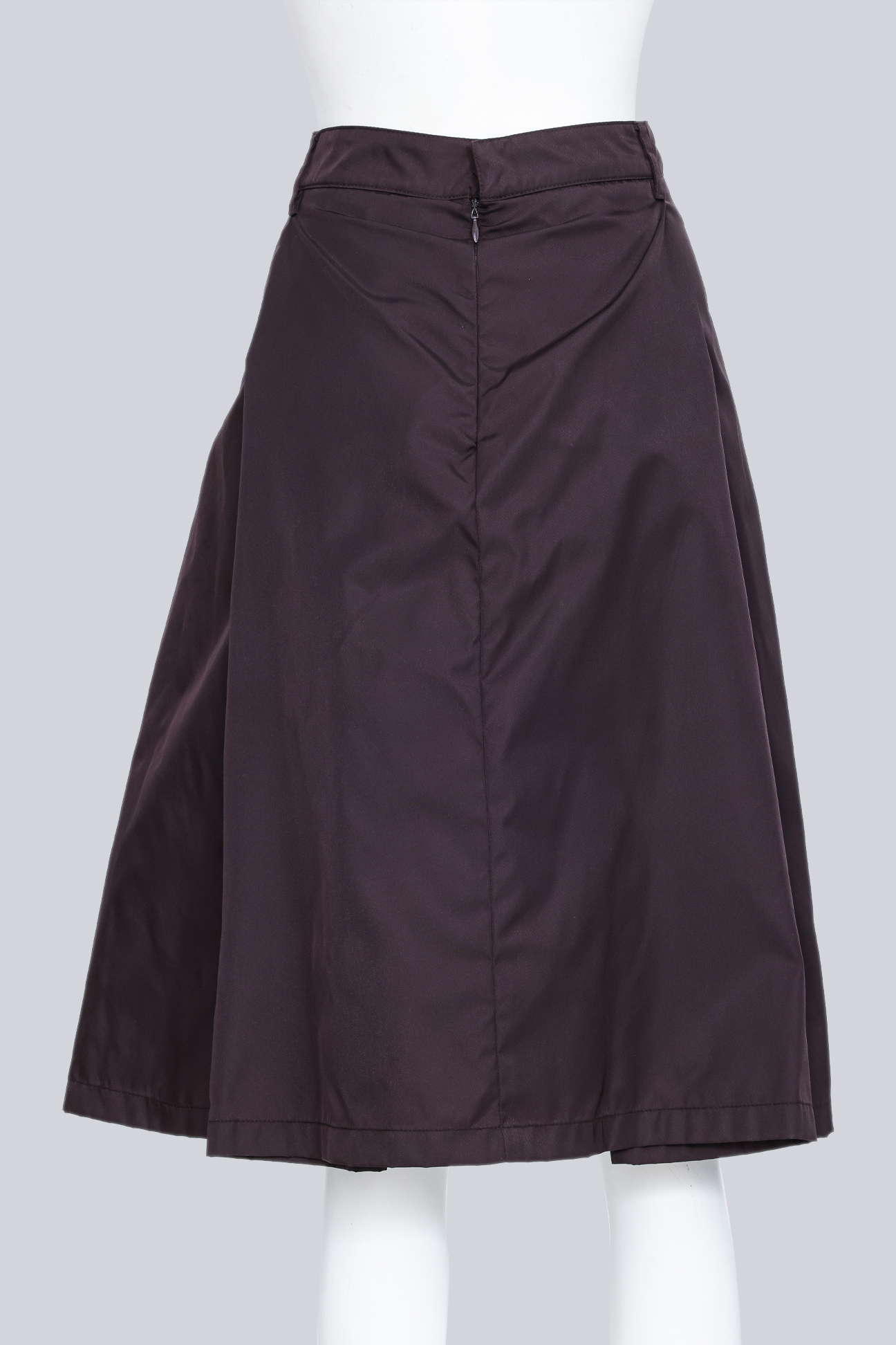 PRADA - A BROWN IRIDESCENT A-LINE MIDI SKIRT - Image 3 of 3