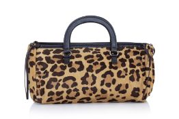 PRADA - A LEOPARD PRINT CALF HAIR HANDBAG